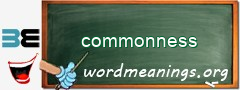 WordMeaning blackboard for commonness